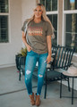 Grateful Repeat Graphic Tee Heather Olive CLEARANCE