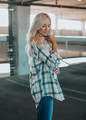 Effortless Vibes Classic Plaid Oversized Top Bone