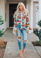 Comfy in Aztec Button Up Top Multi CLEARANCE