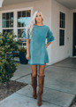 Lovin The Details on This Ruffle Sleeve Dress Denim CLEARANCE