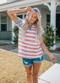 Stars and Stripes Hoodie Top Red CLEARANCE
