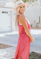 Stretchy and Lightweight Cinched Raw Hem Maxi Magenta CLEARANCE