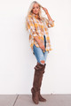 Fall Perfection Plaid Button Up Top Mustard CLEARANCE