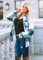 Cozy Weather Plaid Checkered Flannel Shacket Green