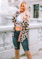 Leopard with Pink Trim Button Up Sweater Shacket