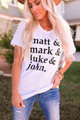 Matt Mark Luke John Crew Neck Tee White