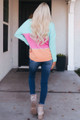 Soft and Comfy Lightweight Color Block Sweater Pink