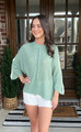 Knitted Loose Sweater Sage/Ivory