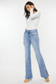 Mid Rise Double Waist Band Flare Jeans Medium