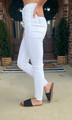 High Rise Button Down Super Skinny Jeans  White