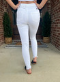 High Rise Button Down Super Skinny Jeans  White