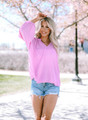 Ruffled Puff Sleeved Blouse Bubble Pink