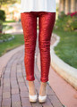 Nothin But Sequins Pants Red