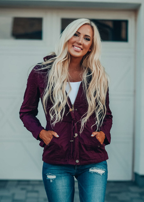 The Perfect Cargo Hooded Jacket Wine