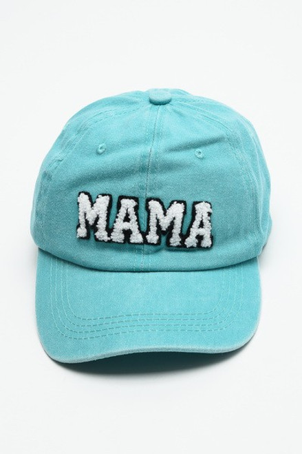 Washed Sherpa Mama Baseball Cap Turquoise