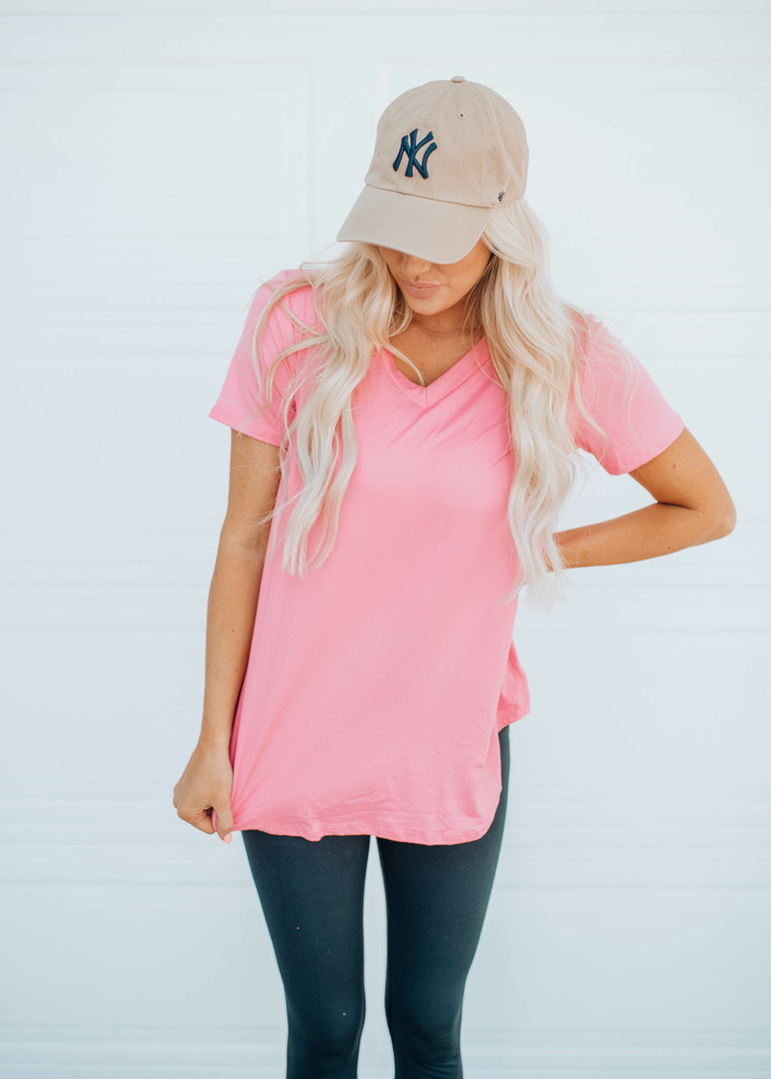 Butter Soft Fabric Basic Tunic Tee Candy
