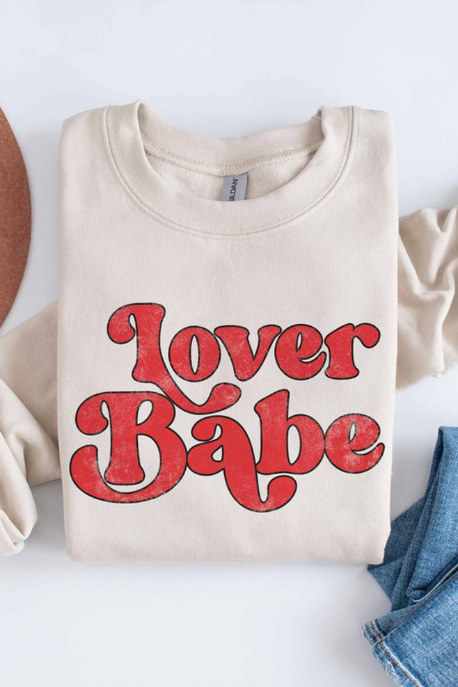 Lover Babe Graphic Sweatshirt Sand
