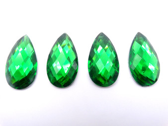  50 Pieces - 16 x 30 mm Teardrop Stone - Green