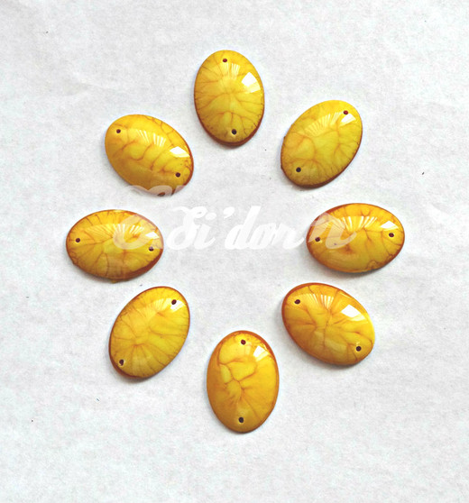 50 Pieces - Oval Cabochon 18 x 25 mm  Yellow