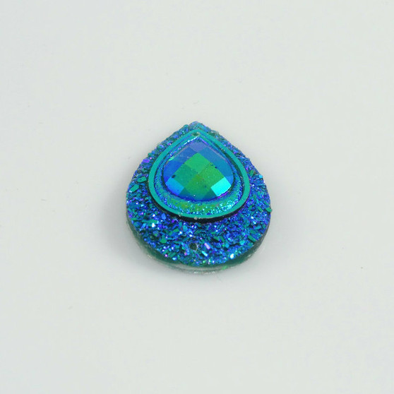 10 Pieces - 20 x 30 mm Peacock Tear Drop Stone Emerald AB