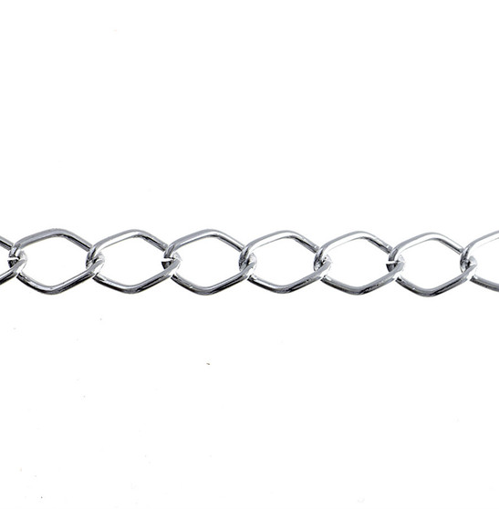 8x11mm Aluminum Chain Silver - Per Yard