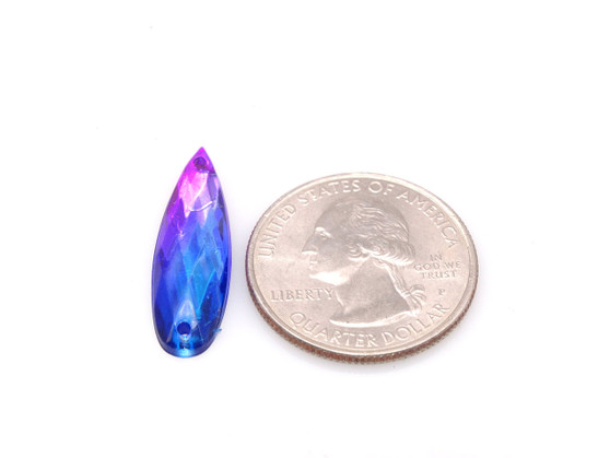 50 Pieces - 8 x 28 mm Tear Drop Stone Two Tone Blue/Pink