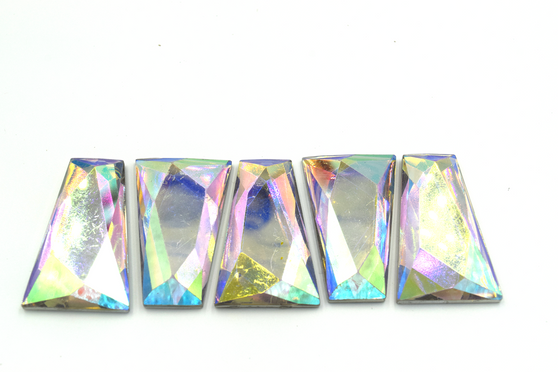 20 Pieces - 25x43 mm Trapezoid Stone - Clear AB