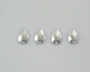 50 Pieces - 10.5 x 18 mm Tear Drop Metallic Stone - Silver