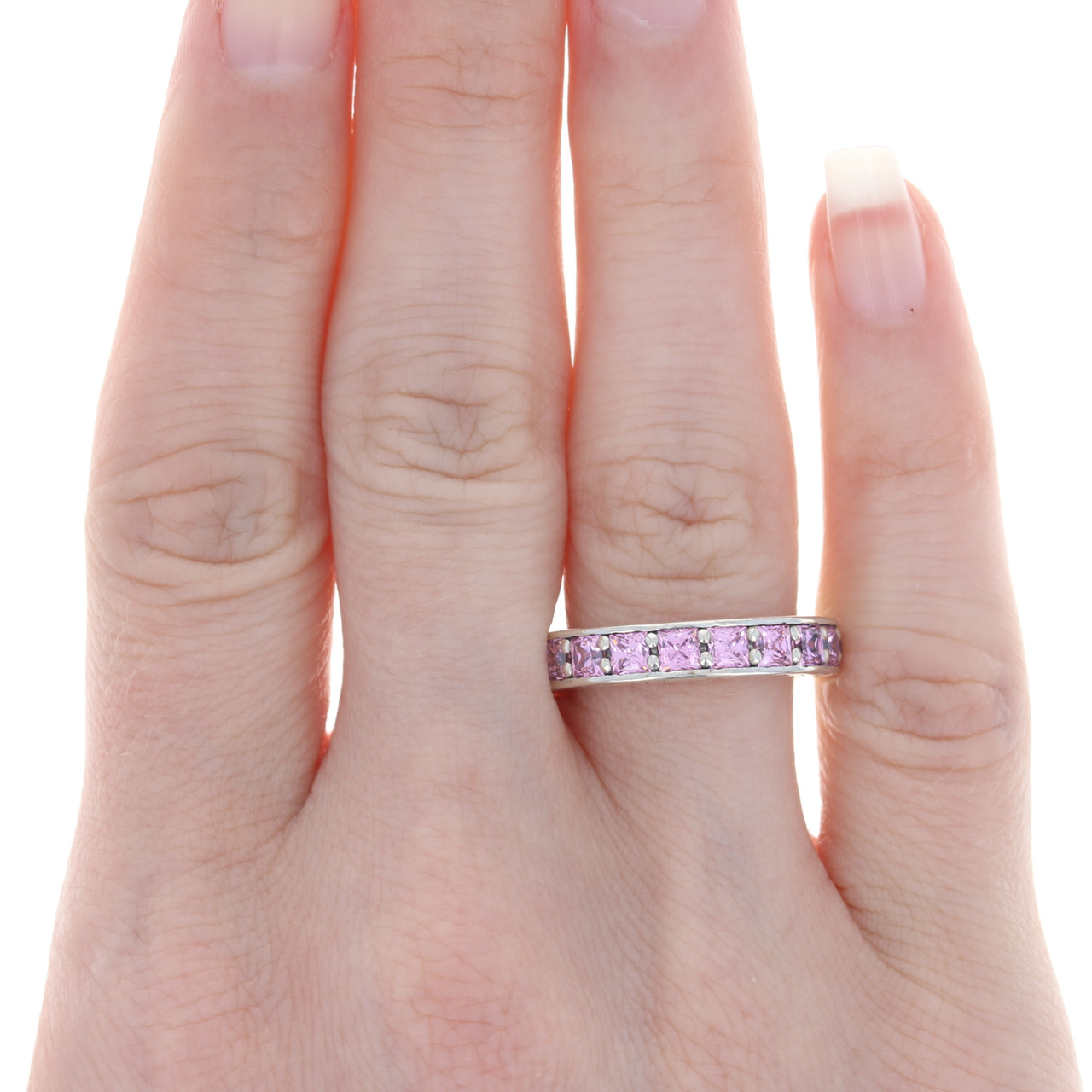 Retired - PANDORA Ring, Radiant Hearts of PANDORA, Light Pink Enamel & Pink  CZ - Size 52 - American Jewelry