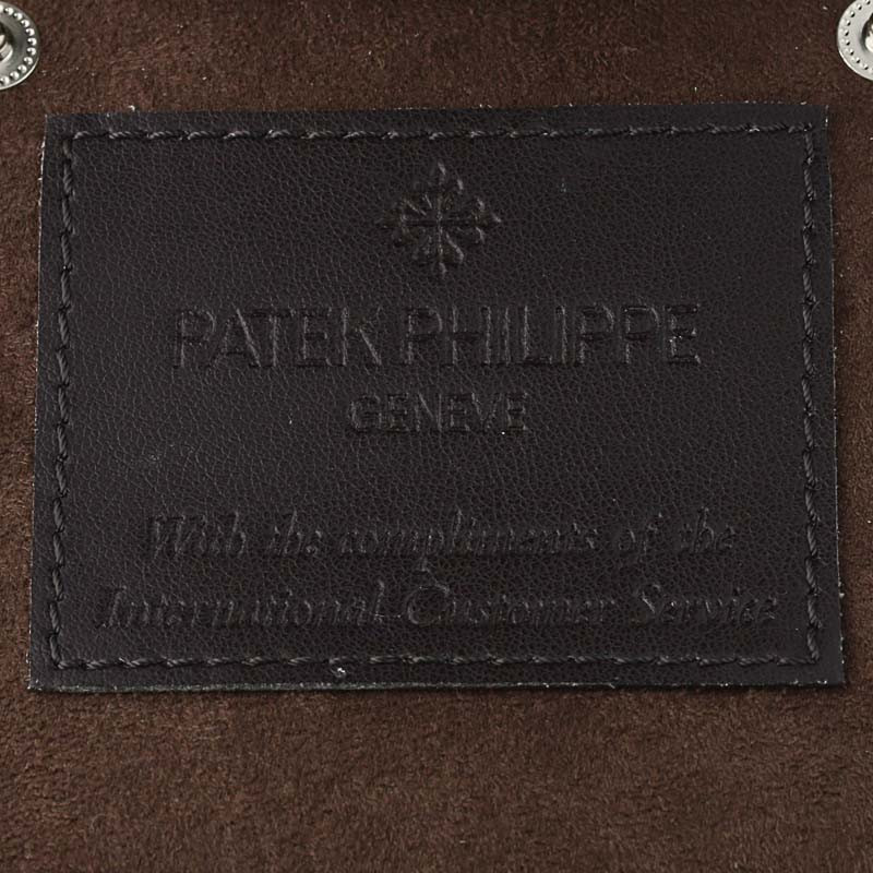 Patek Philippe Geneve Brown Leather Travel Watch Case New Cushion