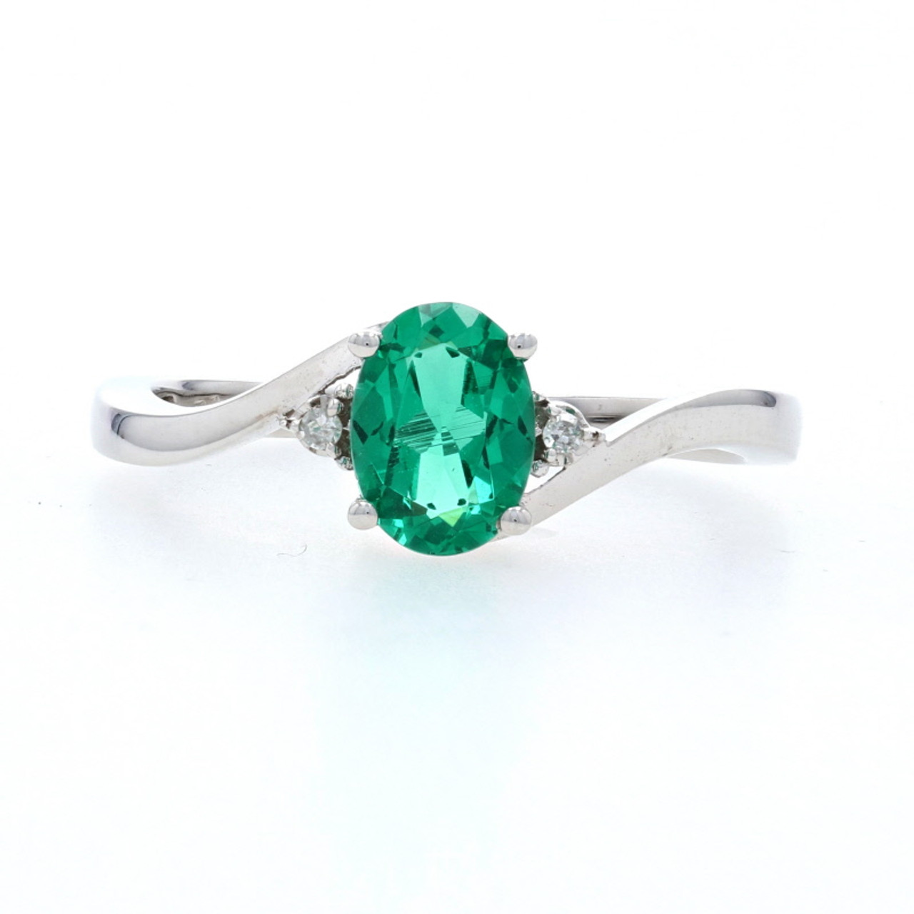 10k Yellow Gold Round Emerald And Diamond Ring RM1575-05 - IMG Jewelers
