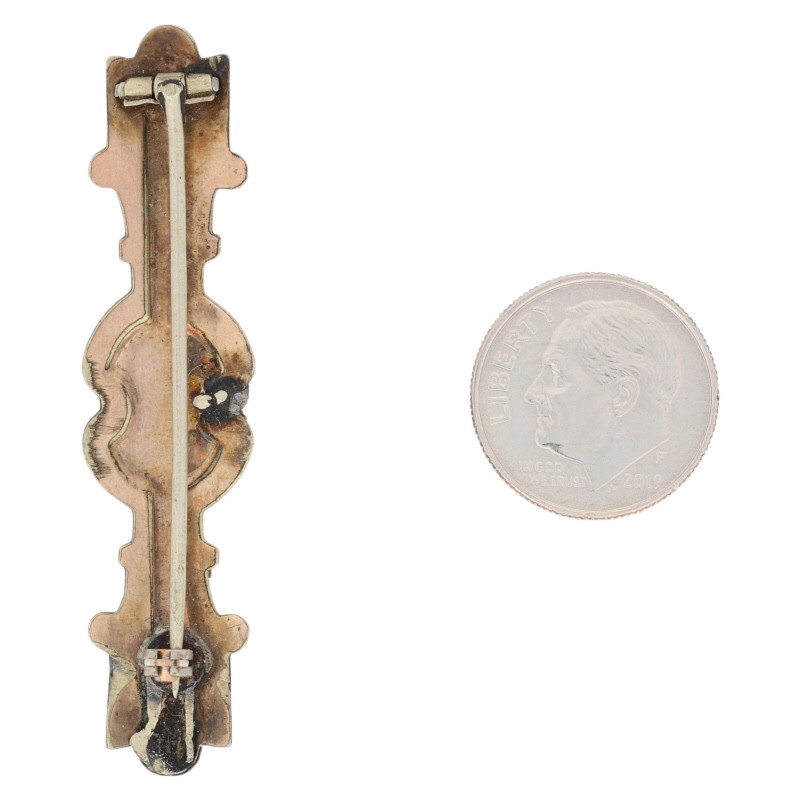 13ct Round Cut Garnet Victorian Brooch - Gold Filled Antique