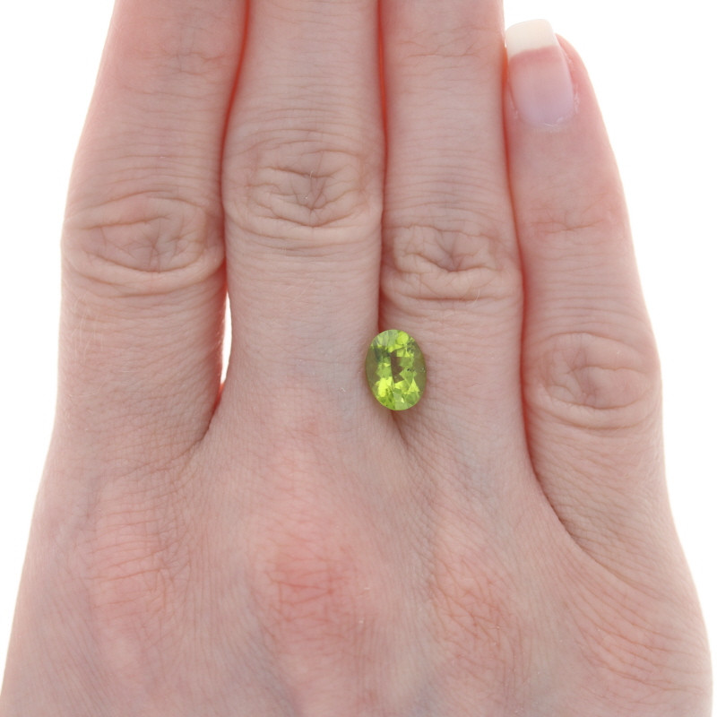 1.96ct Loose Peridot Gemstone - Oval Green Faceted Genuine 8.96mm