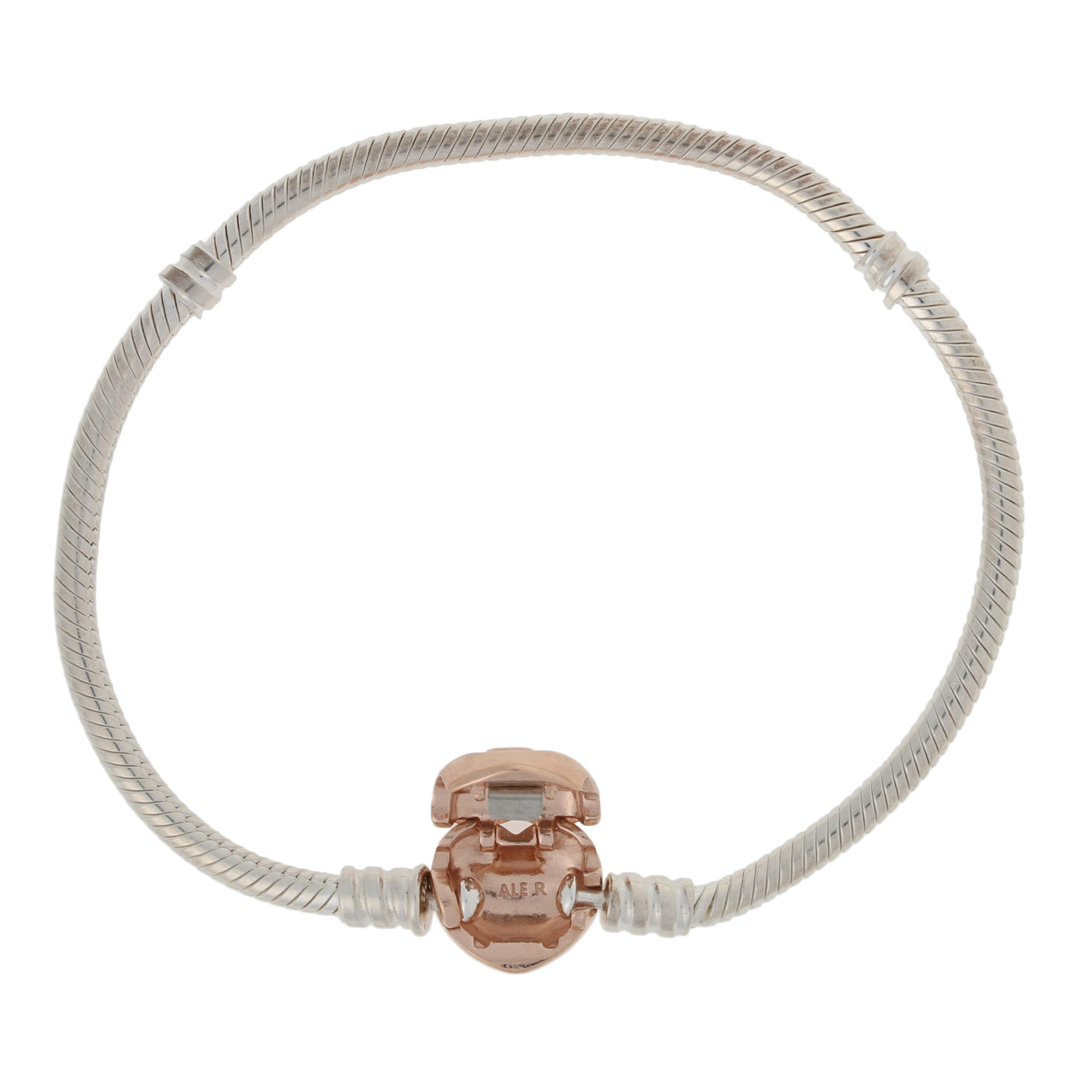 Silver Bracelet With PANDORA Rose Heart Clasp