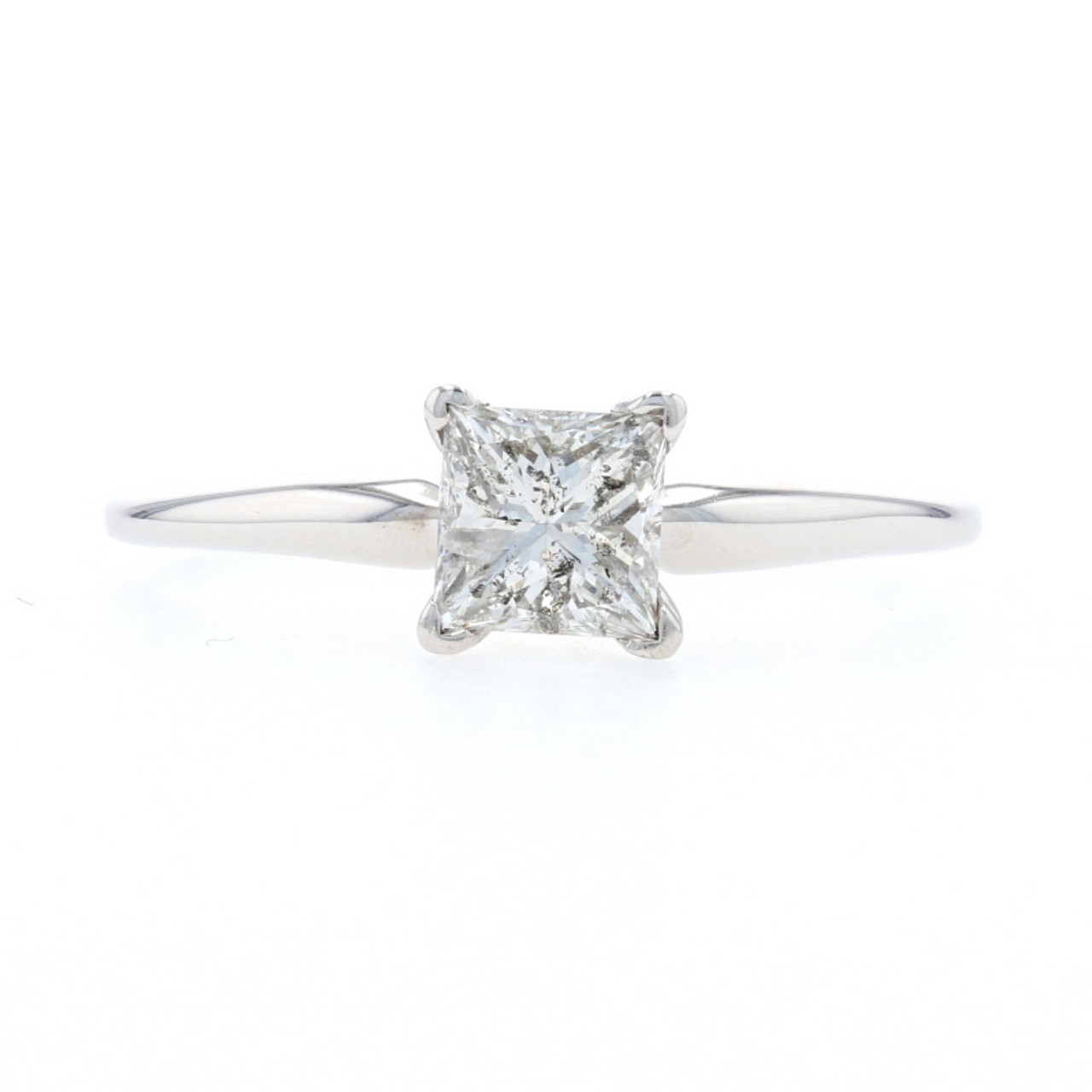 White Gold Diamond Solitaire Engagement Ring - 14k Princess Cut 1.02ct EGL  USA