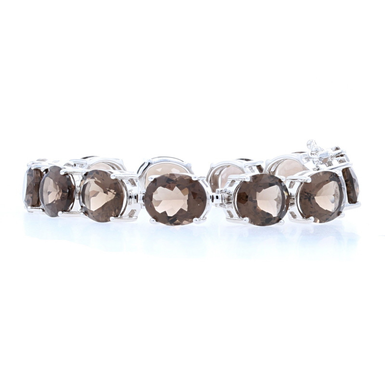 Natural Smoky Quarts Jewelry 925 Sterling Silver Bracelet. Price Cut Smoky Quarts Gemstone Natural Smoky Quarts Bracelet