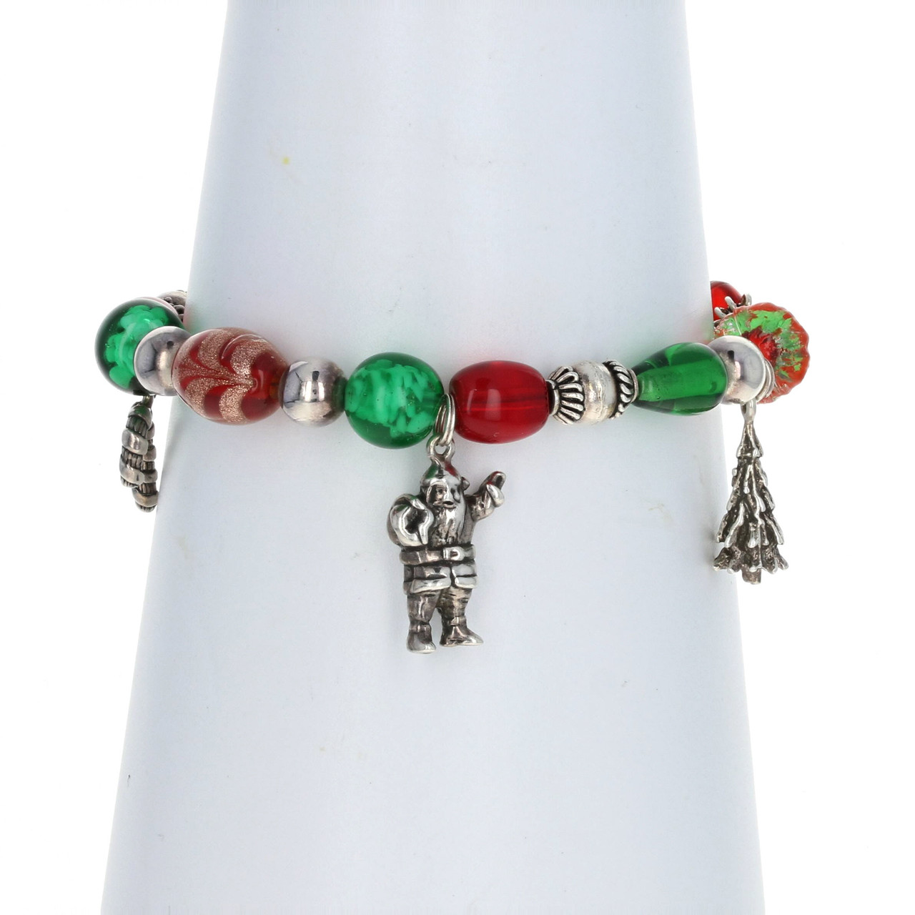 WOSTU 925 Sterling Silver Luminous Elk Charm Christmas Elk Beads with Green  Heart Zircon Fit Original Bracelet DIY Xmas Gifts