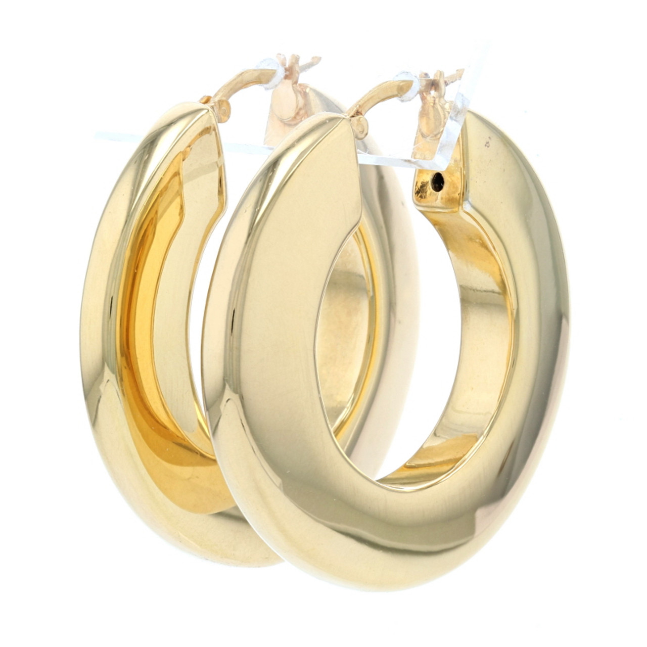 Gold Plated Hoop Earrings with Round 18 MM | Juulry.com