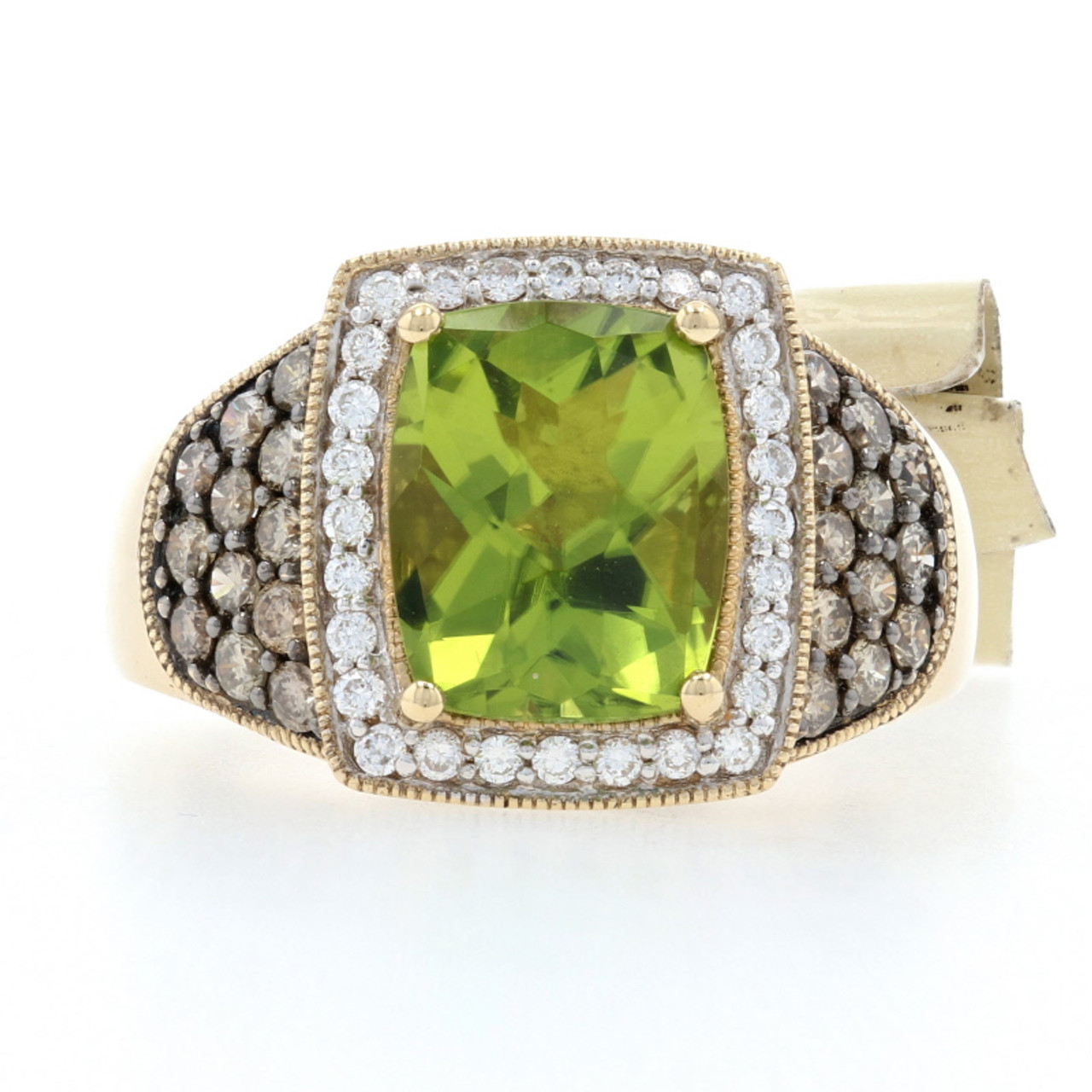 Le Vian Peridot & Diamond Halo Ring Yellow Gold - 14k Women's  -  Wilson Brothers Jewelry
