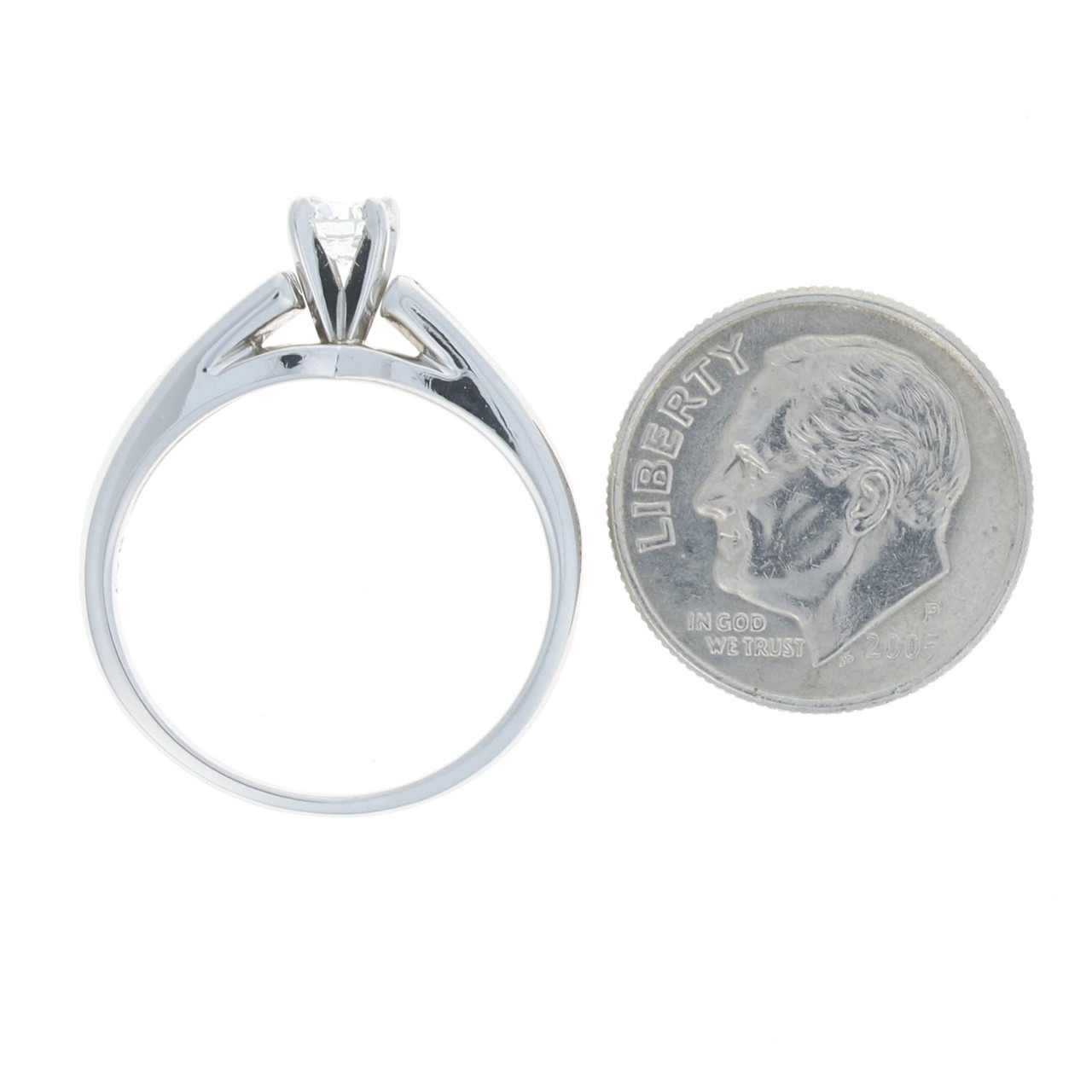 Platinum Diamond Engagement Ring - 900 Round Brilliant Cut .49ctw ...