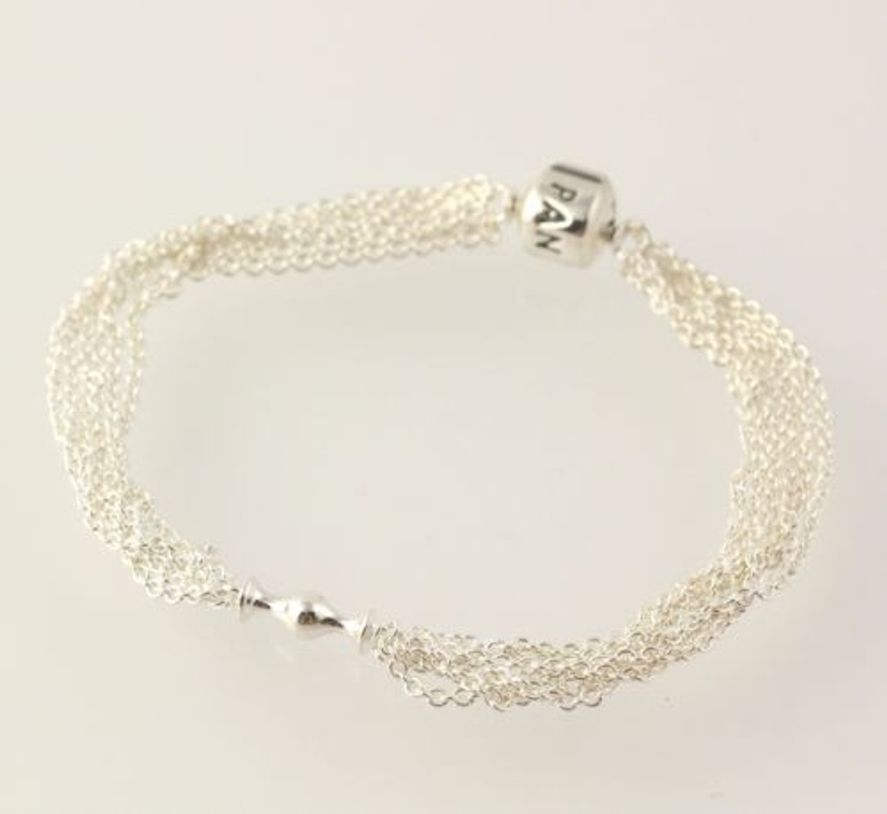 Pandora Women's Genuine Sterling Silver Bead Clasp Charm Bracelet