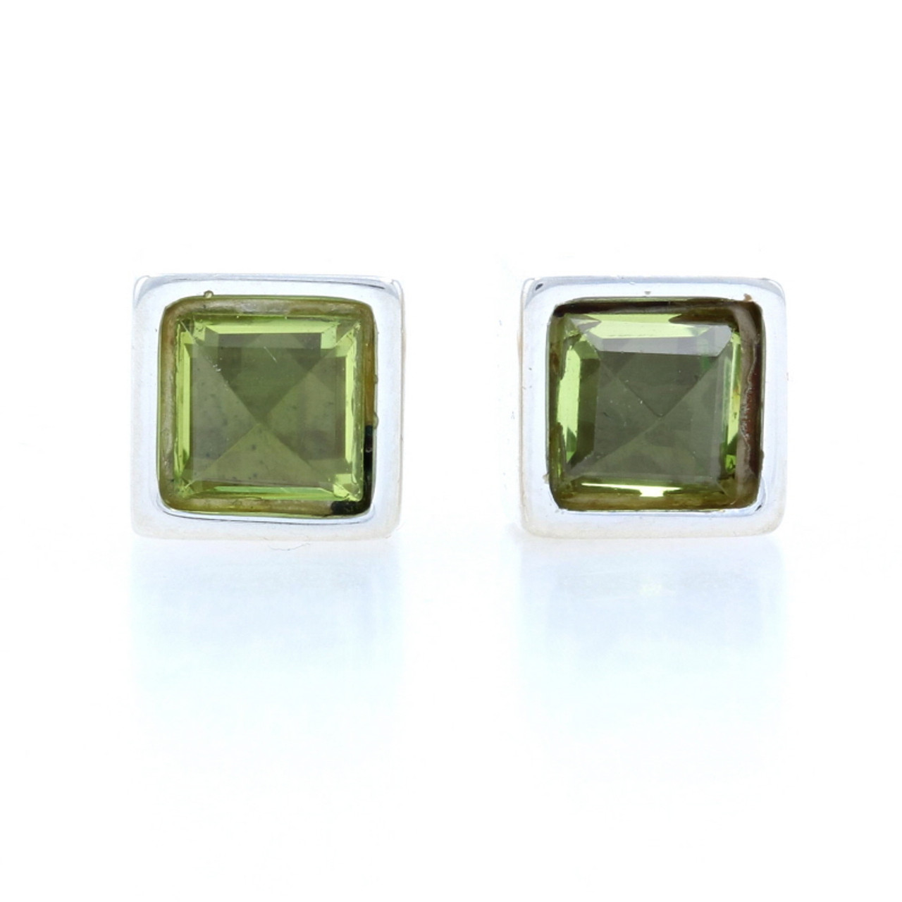 Oval Peridot 10K Yellow Gold Stud Earrings 3.20ctw - 15XS9A | JTV.com