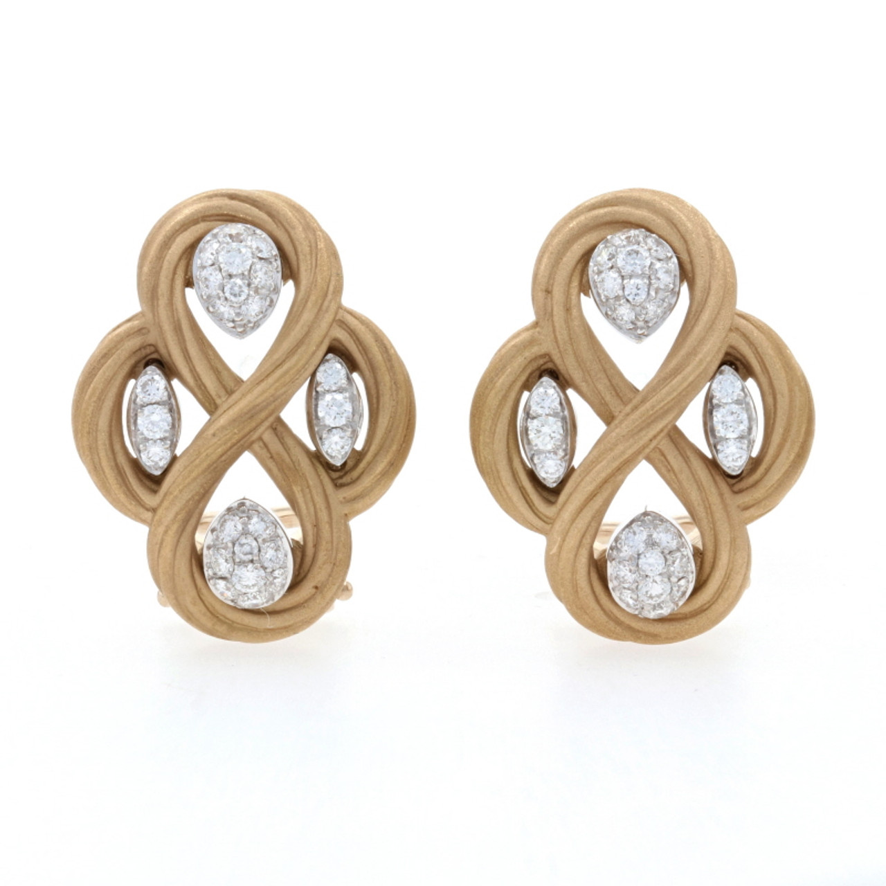 Petite Infinity Stud Earrings in 18K Yellow Gold with Diamonds, 7.8mm |  David Yurman