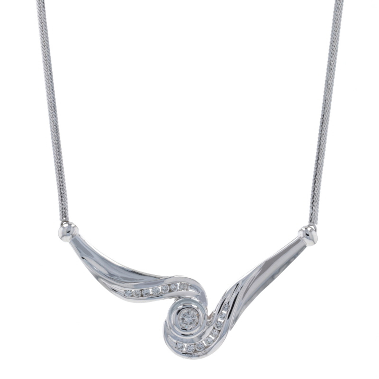 Diamond Swirl Necklace 16 3/4