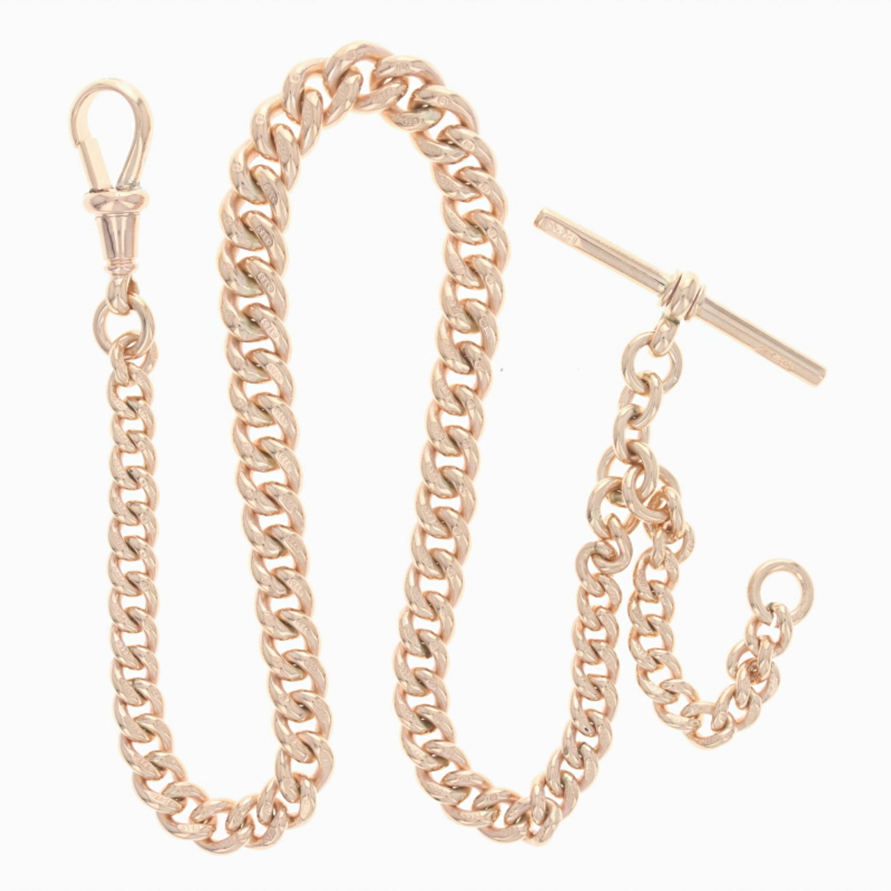 Rose Gold Plated Double Albert Pocket Watch Chain