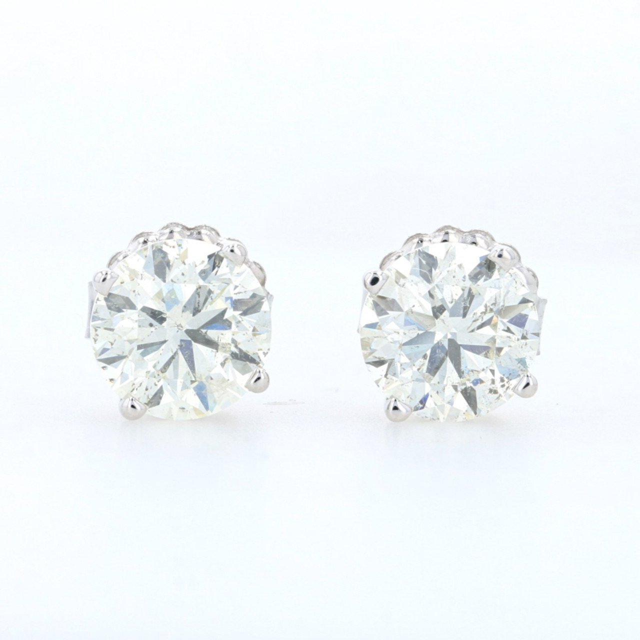 Lab-Grown Diamond 2ct. tw. Round Brilliant Solitaire 14k Gold Studs | White  - #Lightbox Jewelry