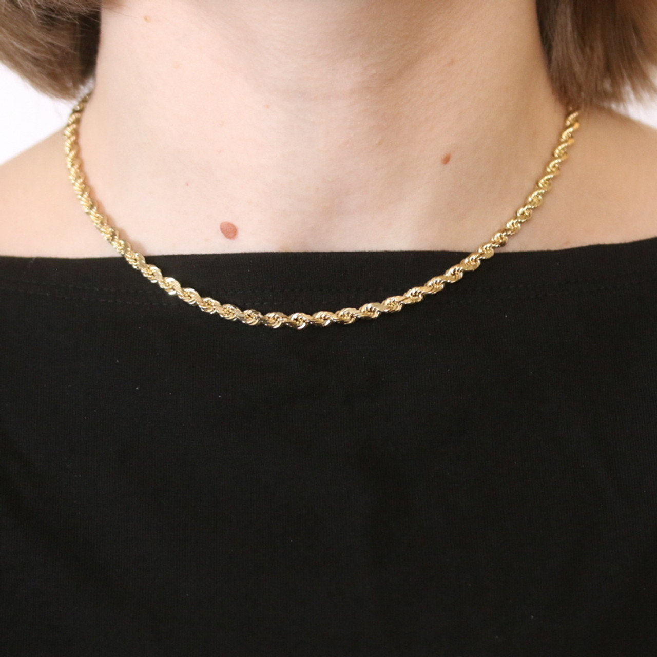 3mm Rope Chain Necklace - Rose Gold – Huerta Jewelry