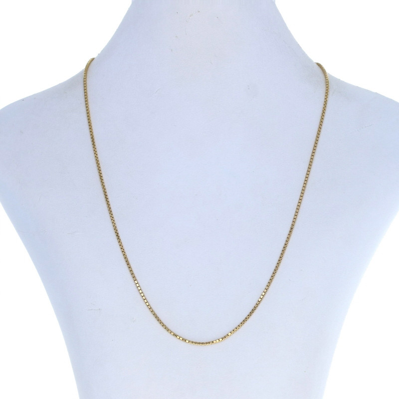 Yellow Gold Box Chain Necklace 18