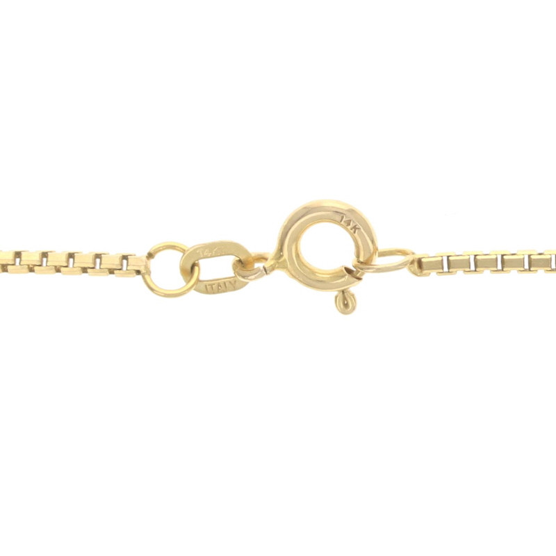 Yellow Gold Box Chain Necklace 18