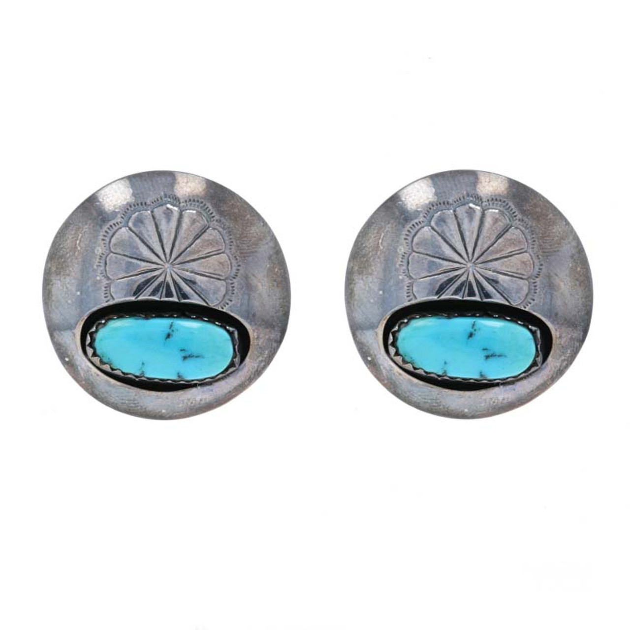 Western Silver Tone Faux Turquoise Large Earrings | eBay